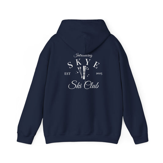 skyebysofia navy skye ski club christmas drop hoodie