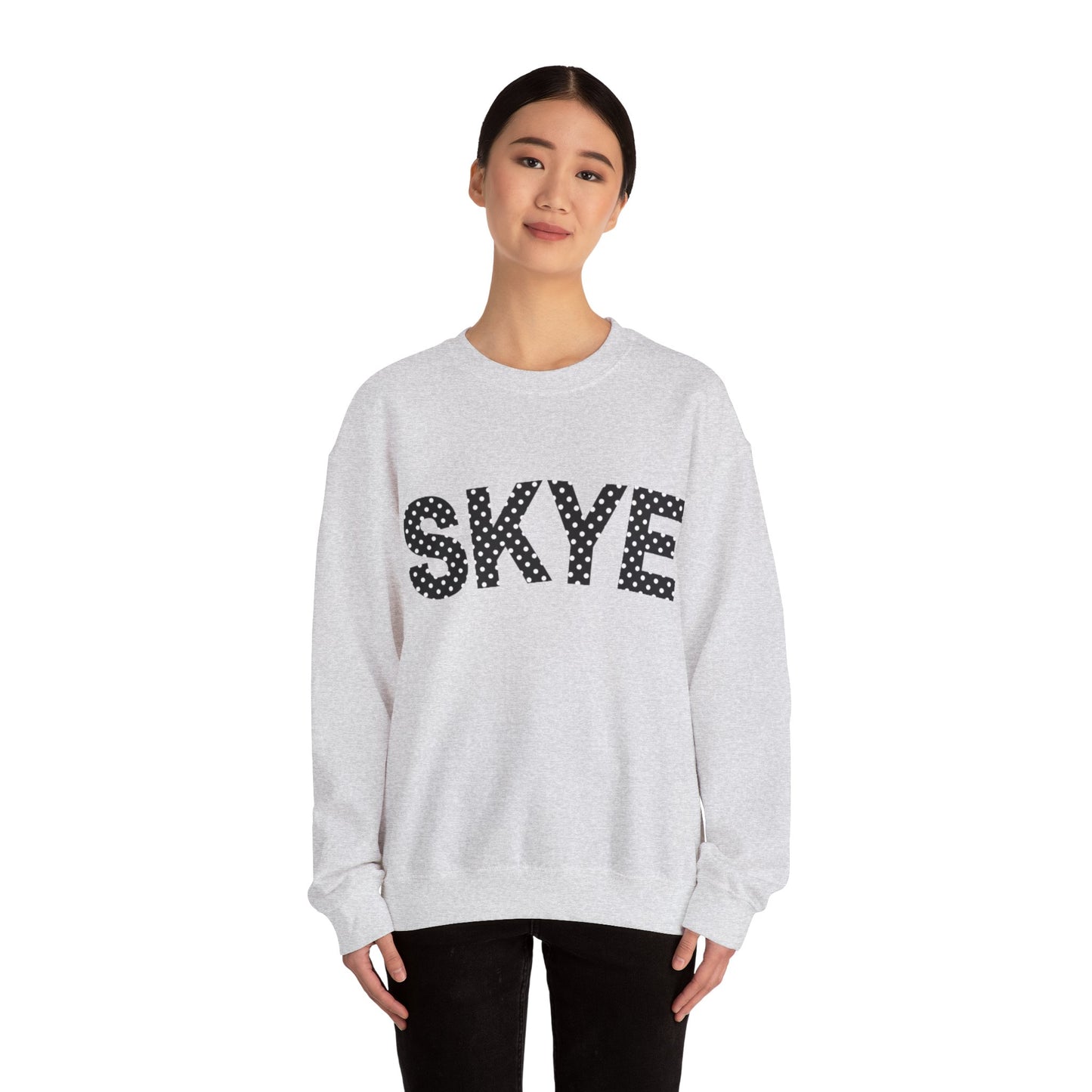 skyebysofia polkadot grey crewneck