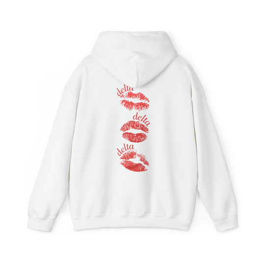 tri delta white kiss hoodie