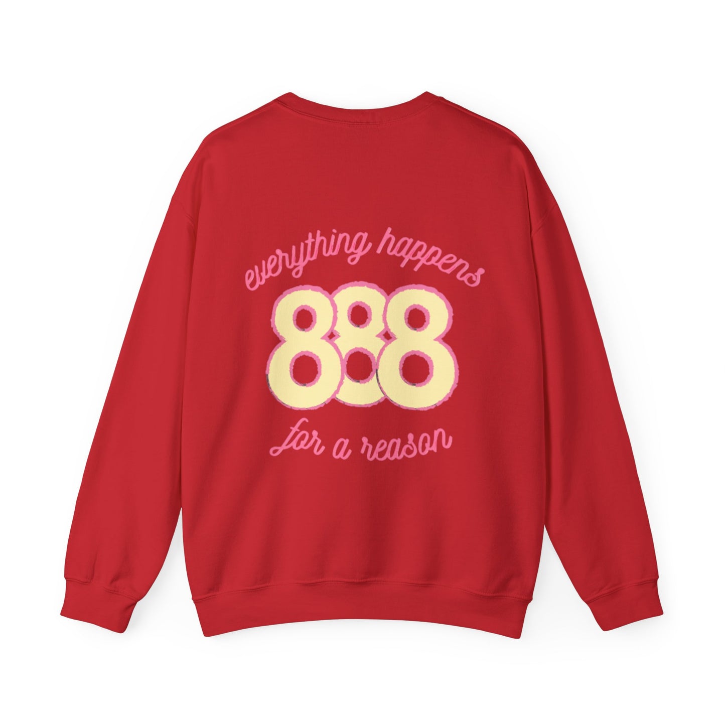 skyebysofia white "everything happens for a reason" crewneck yellow angel number 888