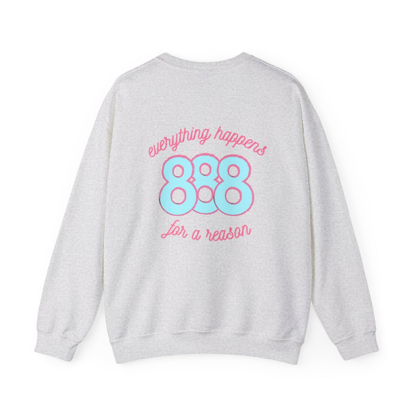 skyebysofia white "everything happens for a reason" crewneck blue 888