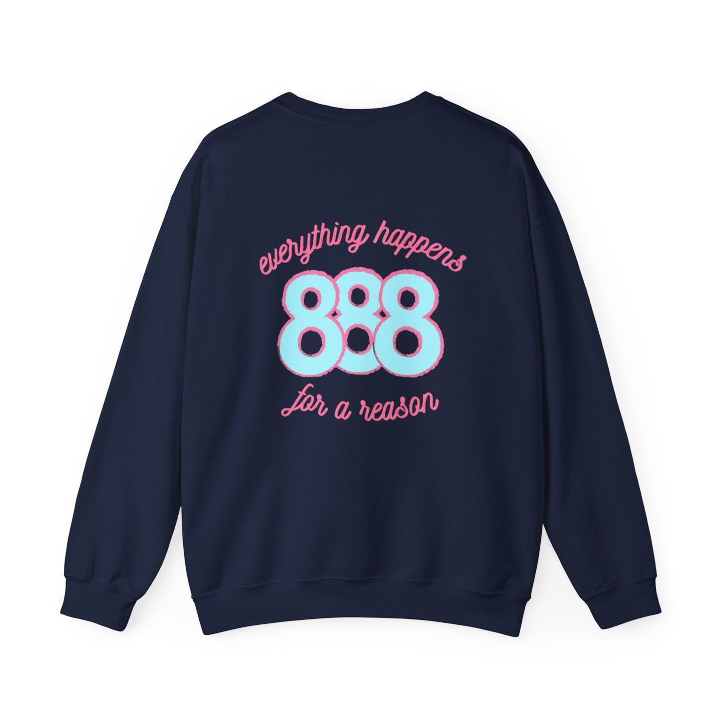 skyebysofia white "everything happens for a reason" crewneck blue 888