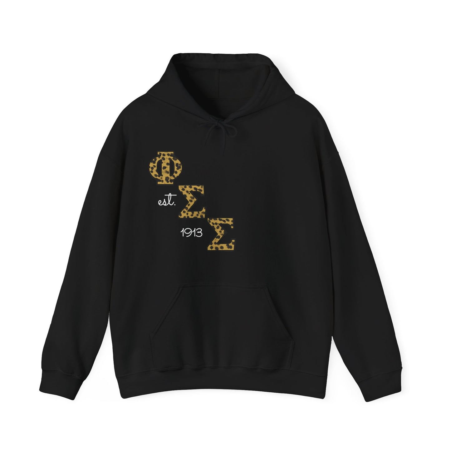 phi sig black cheetah hoodie