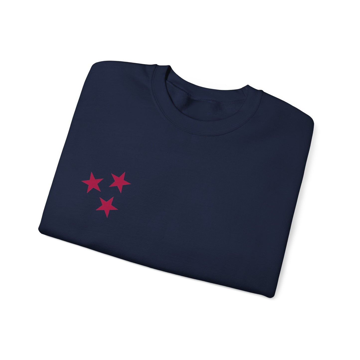 skyebysofia navy "I told the stars about you" crewneck with red stars
