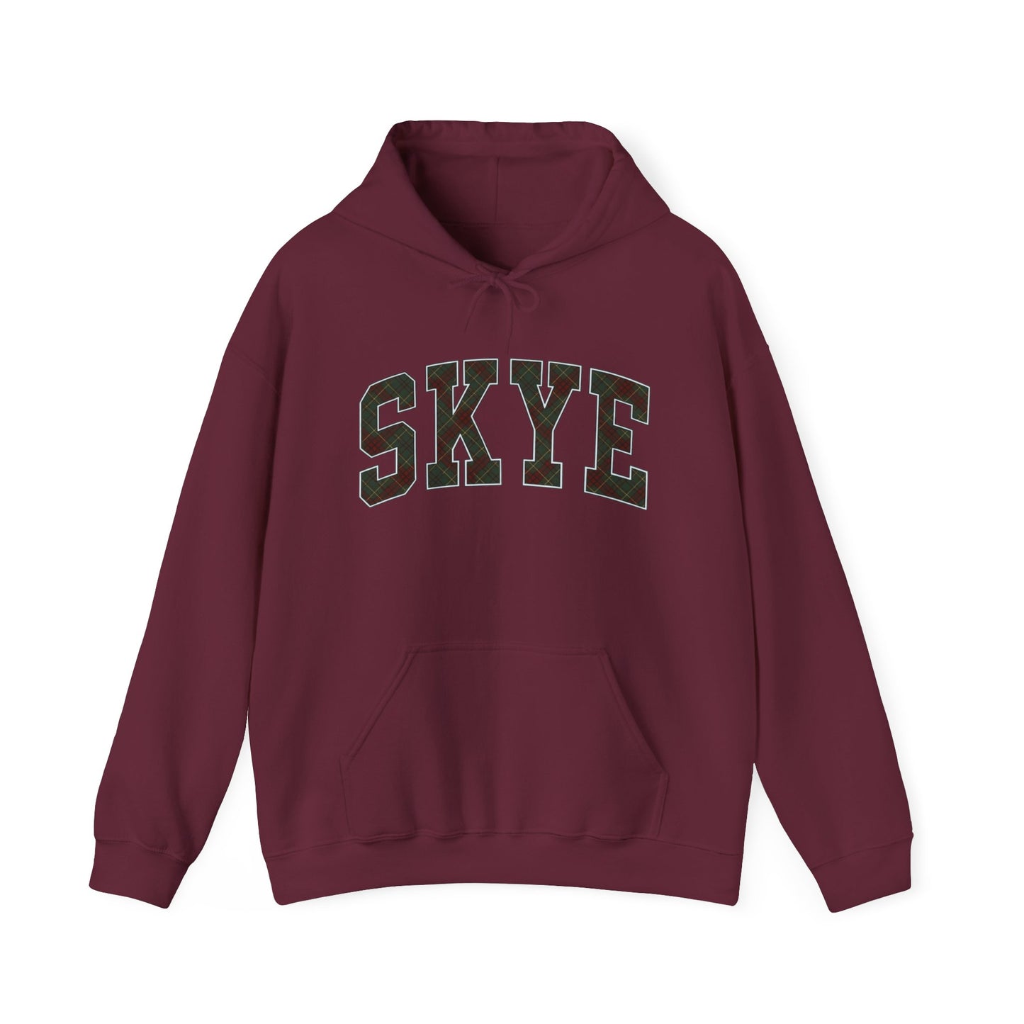 skyebysofia red and green plaid letters hoodie