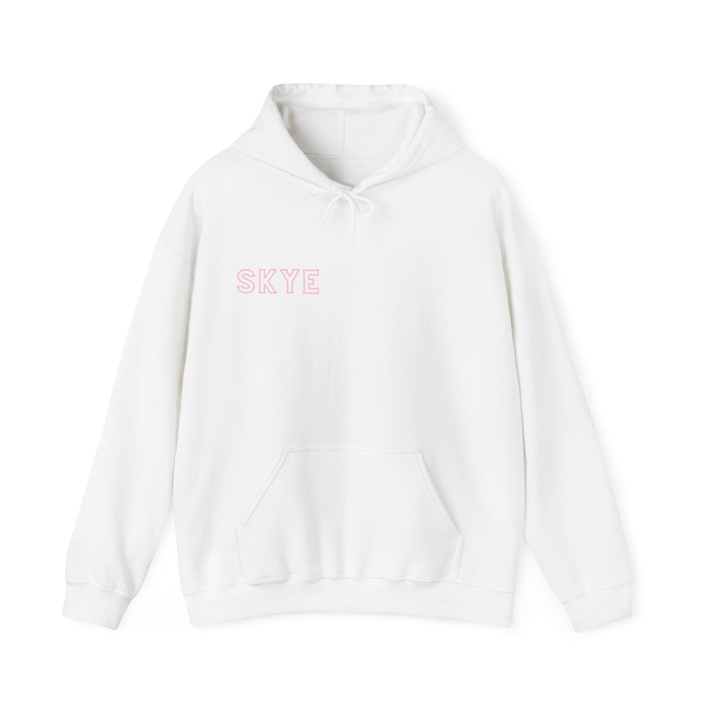 skyebysofia white hoodie with blue&pink star