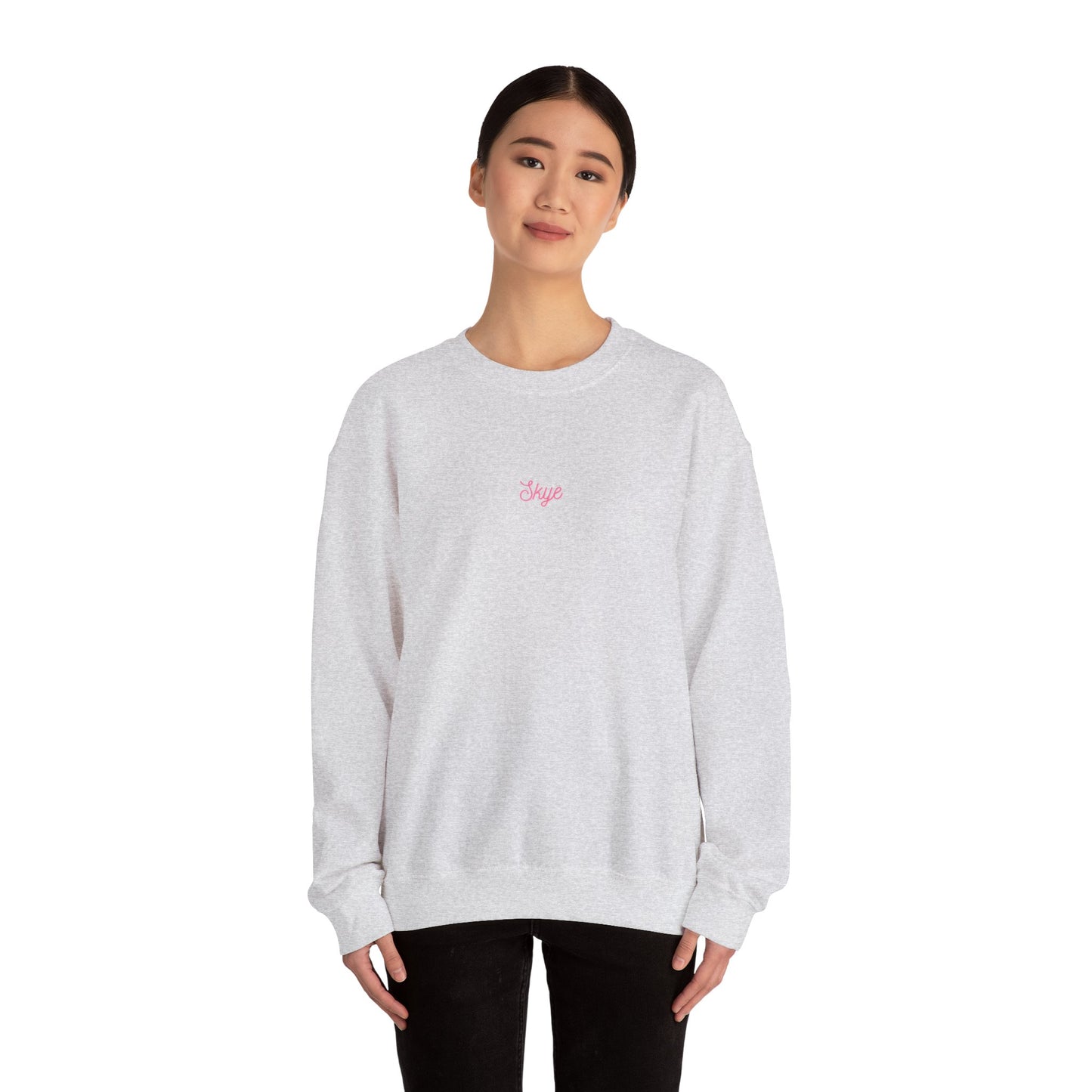 skyebysofia white "everything happens for a reason" crewneck blue 888