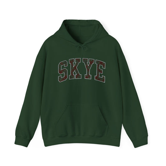 skyebysofia red and green plaid letters hoodie