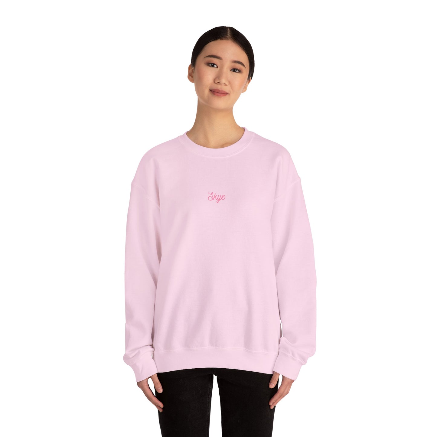 skyebysofia white "everything happens for a reason" crewneck blue 888