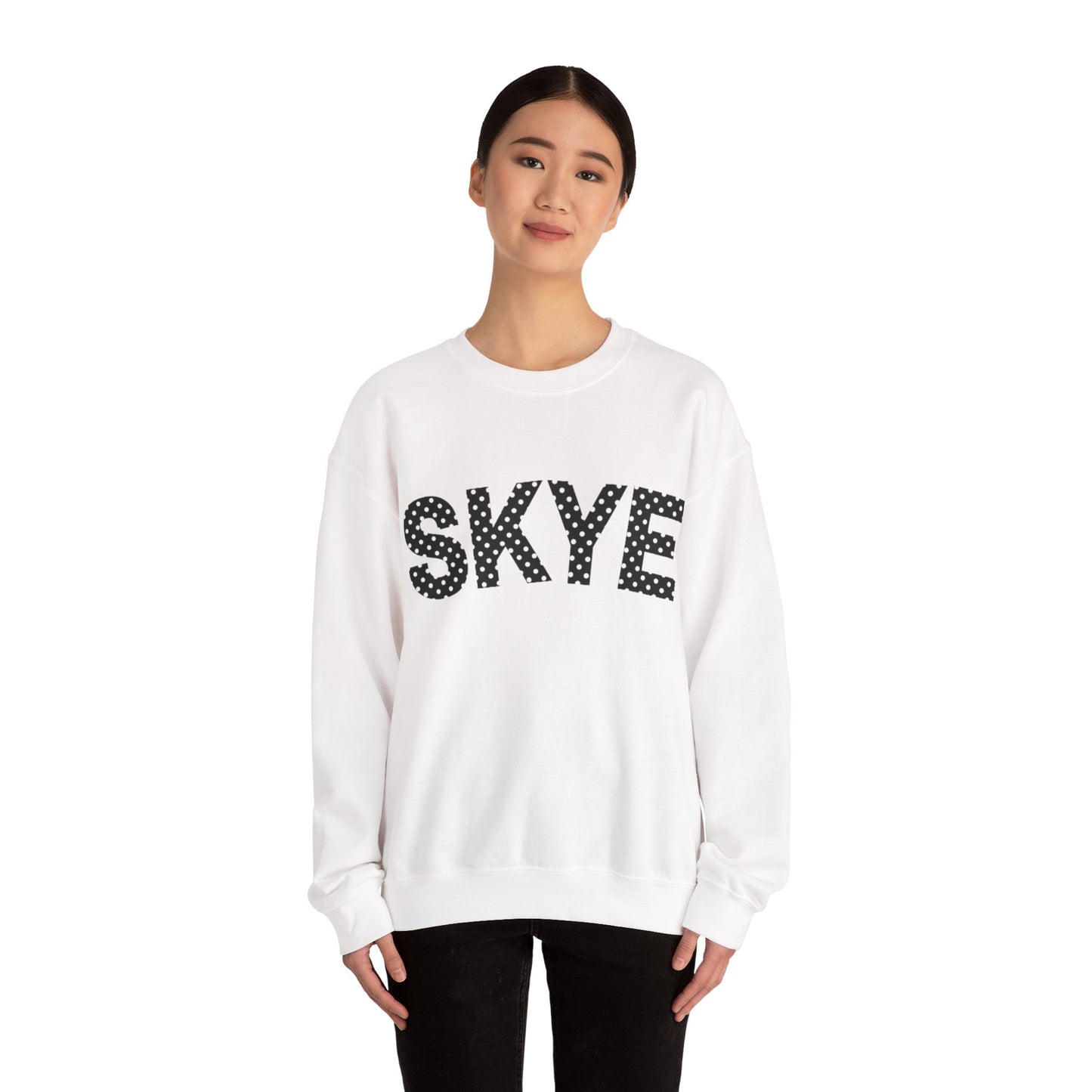 skyebysofia polkadot grey crewneck