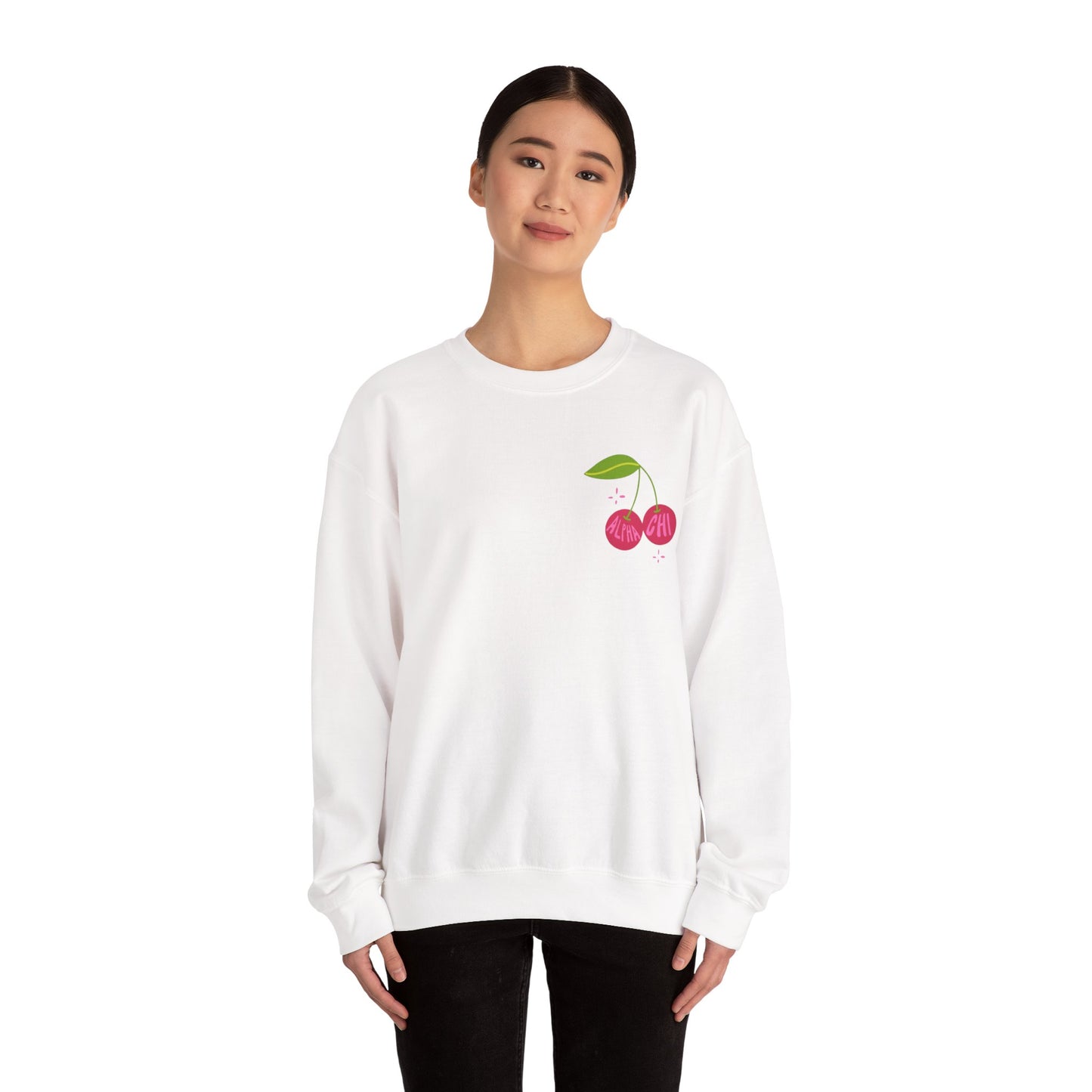 alpha chi omega white crewneck