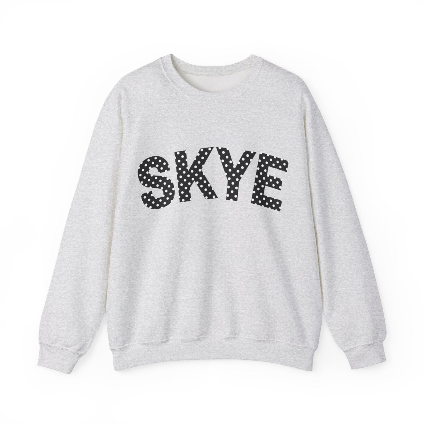 skyebysofia polkadot grey crewneck