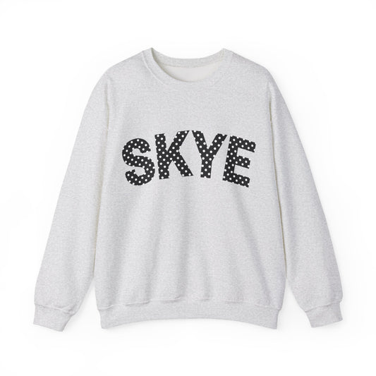 skyebysofia polkadot grey crewneck