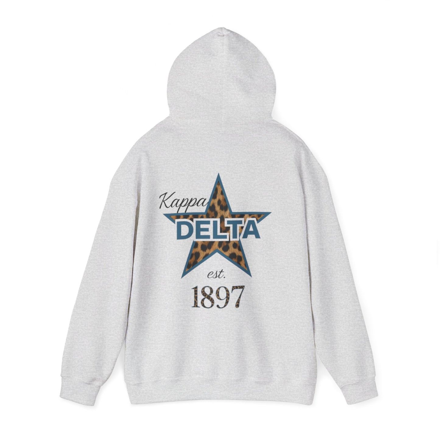 kappa delta grey hoodie cheetah print star