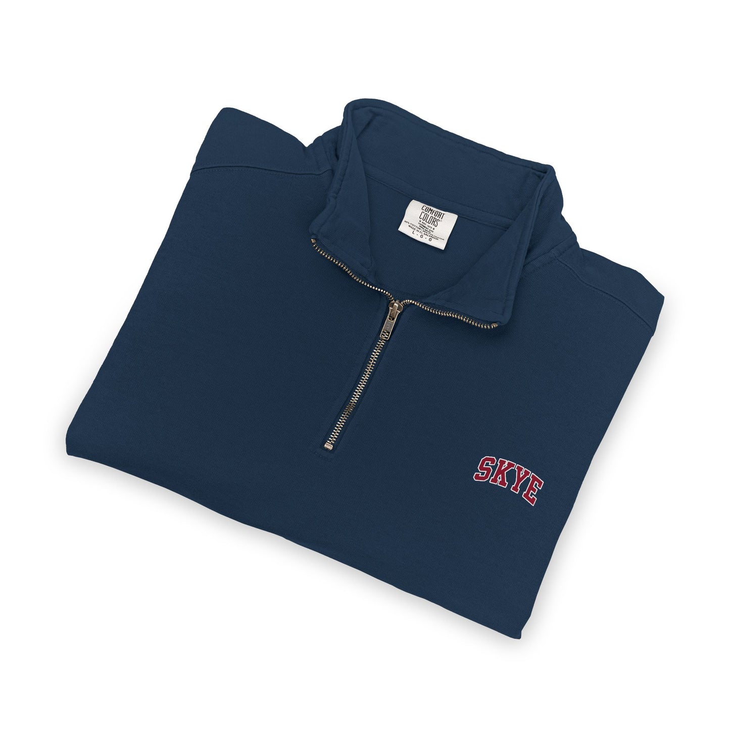 skyebysofia MENS navy quarter zip red logo