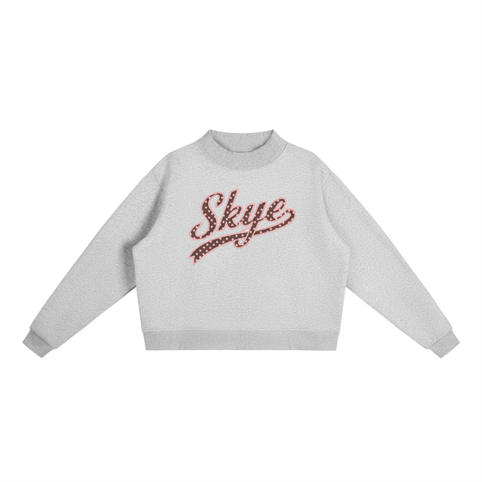 Essential Fleece Mock-Neck Crew Sweatshirt
