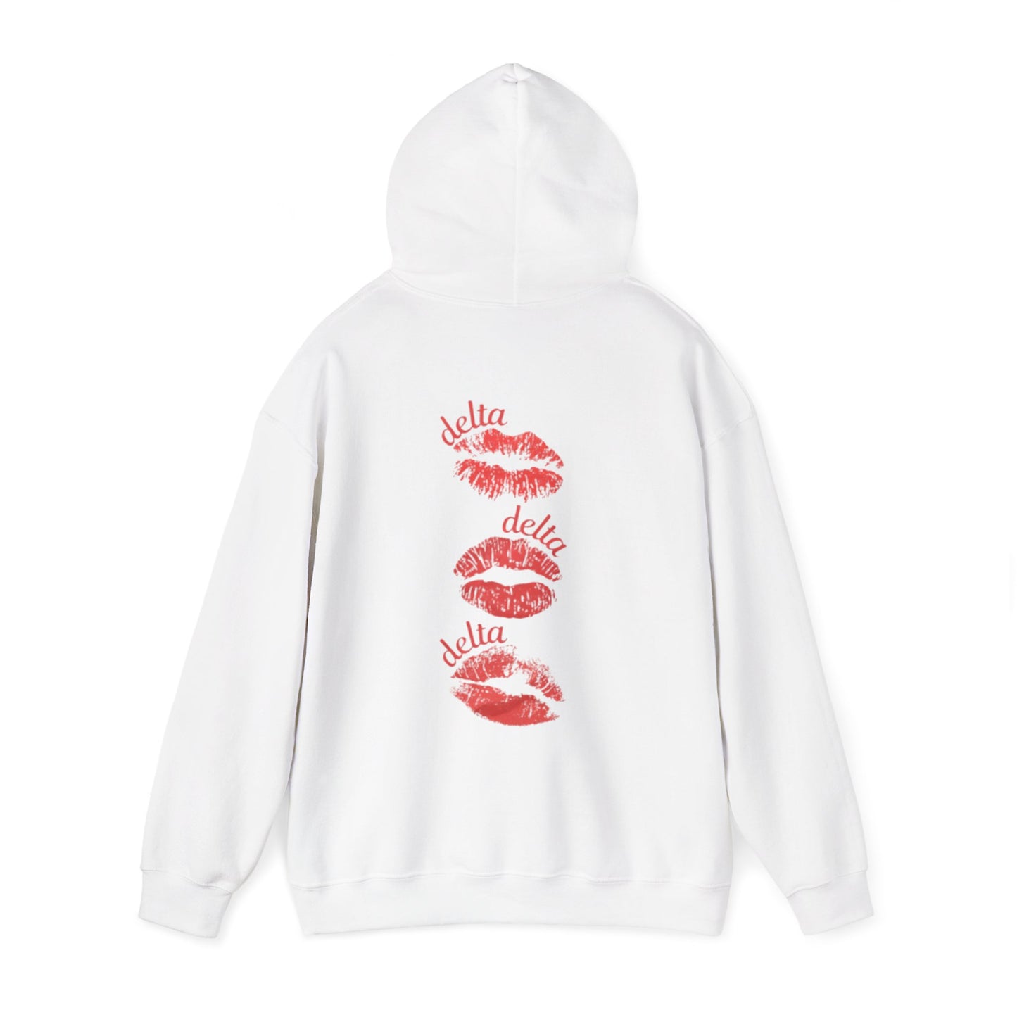 tri delta white kiss hoodie