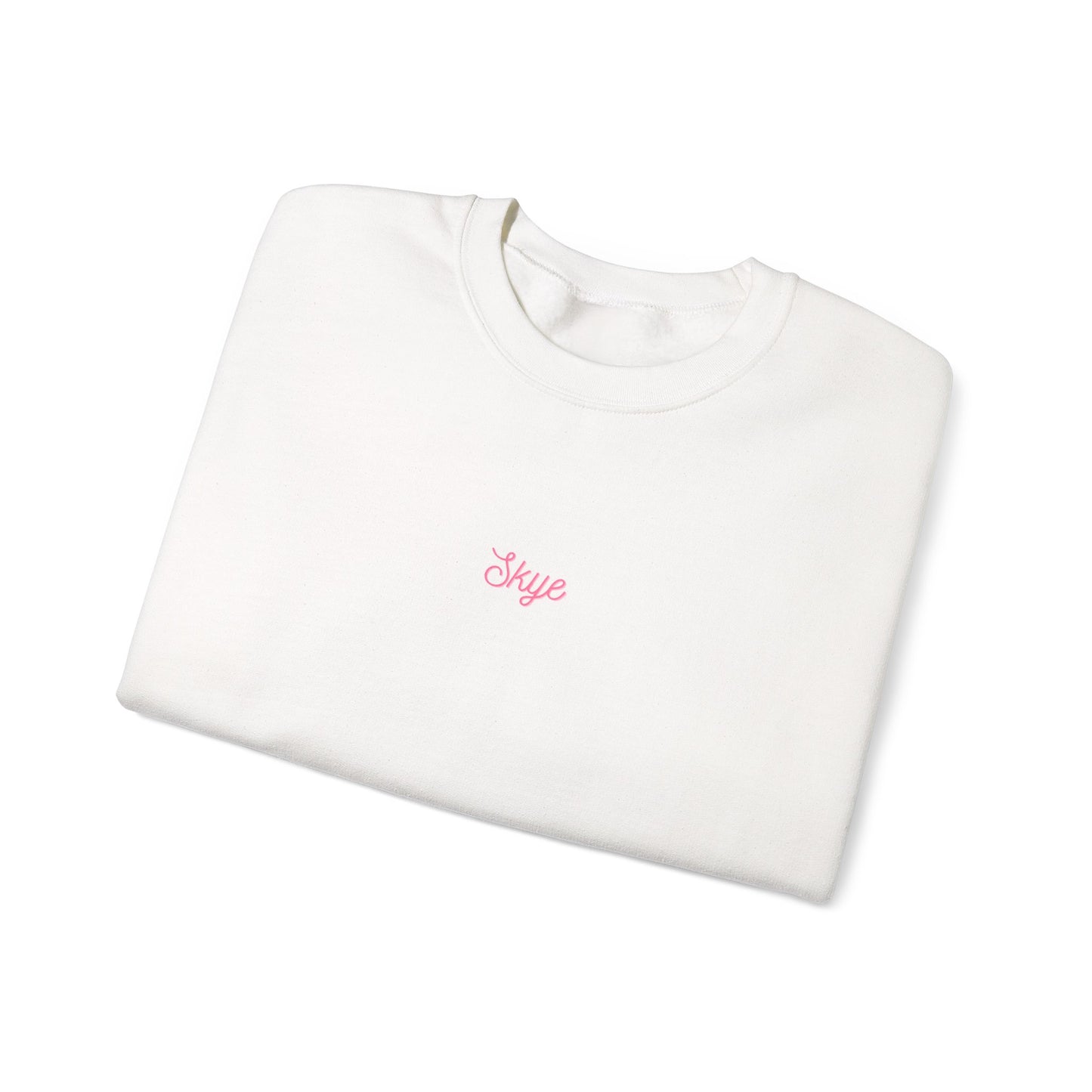 skyebysofia white "everything happens for a reason" crewneck blue 888