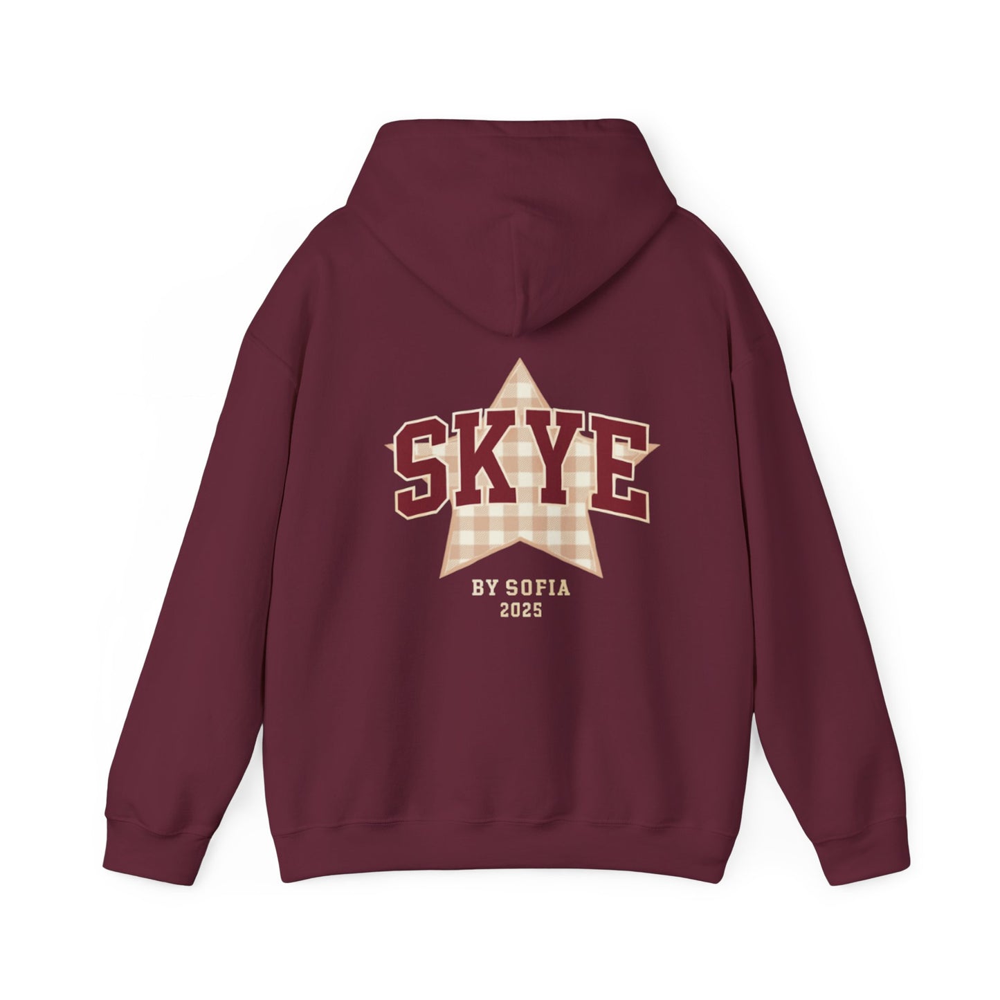 skyebysofia maroon and creme hoodie