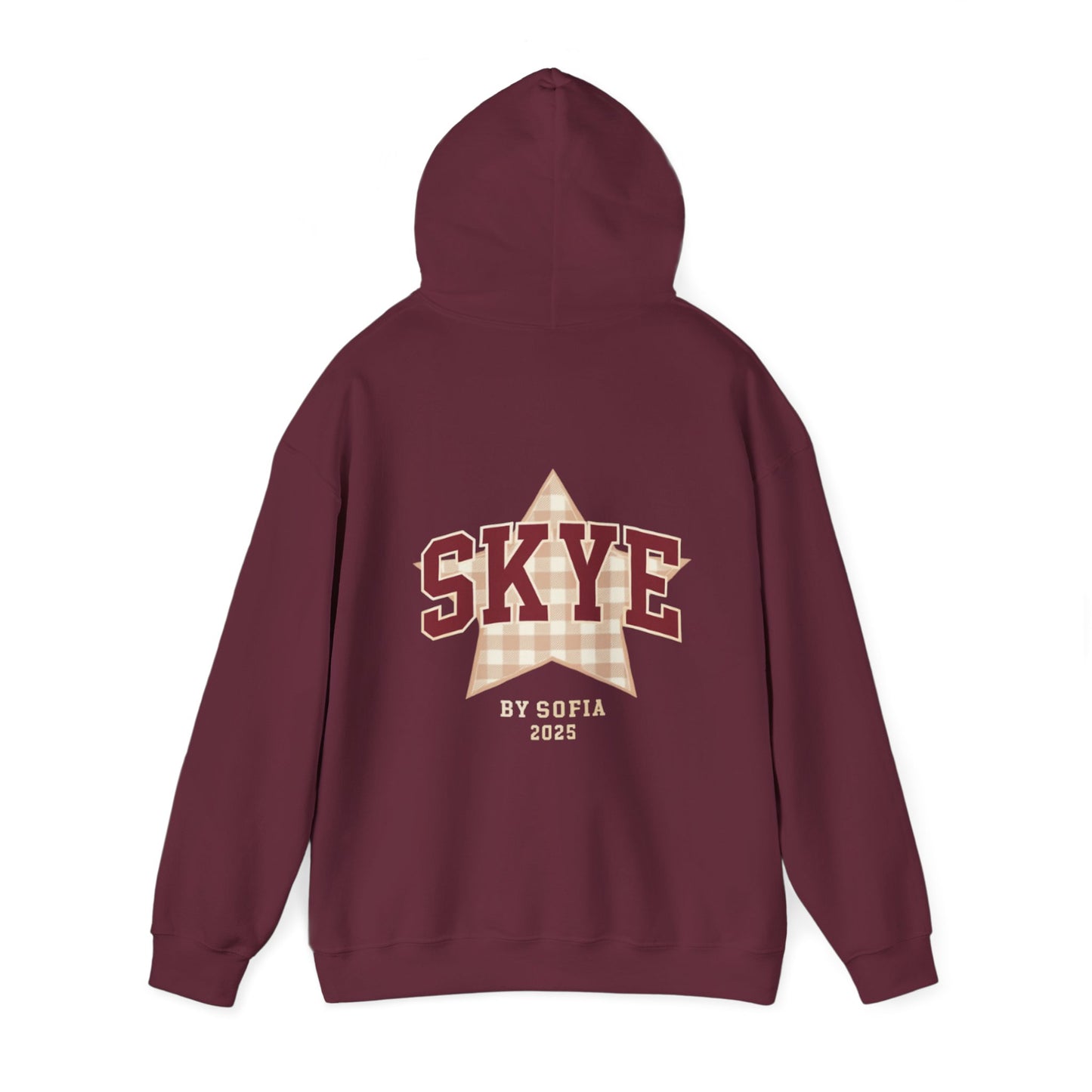 skyebysofia maroon and creme hoodie
