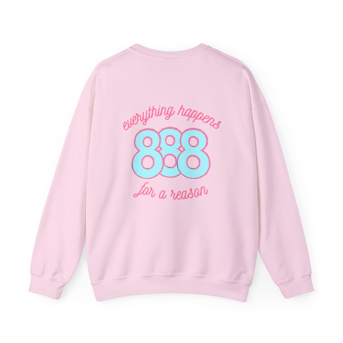 skyebysofia white "everything happens for a reason" crewneck blue 888