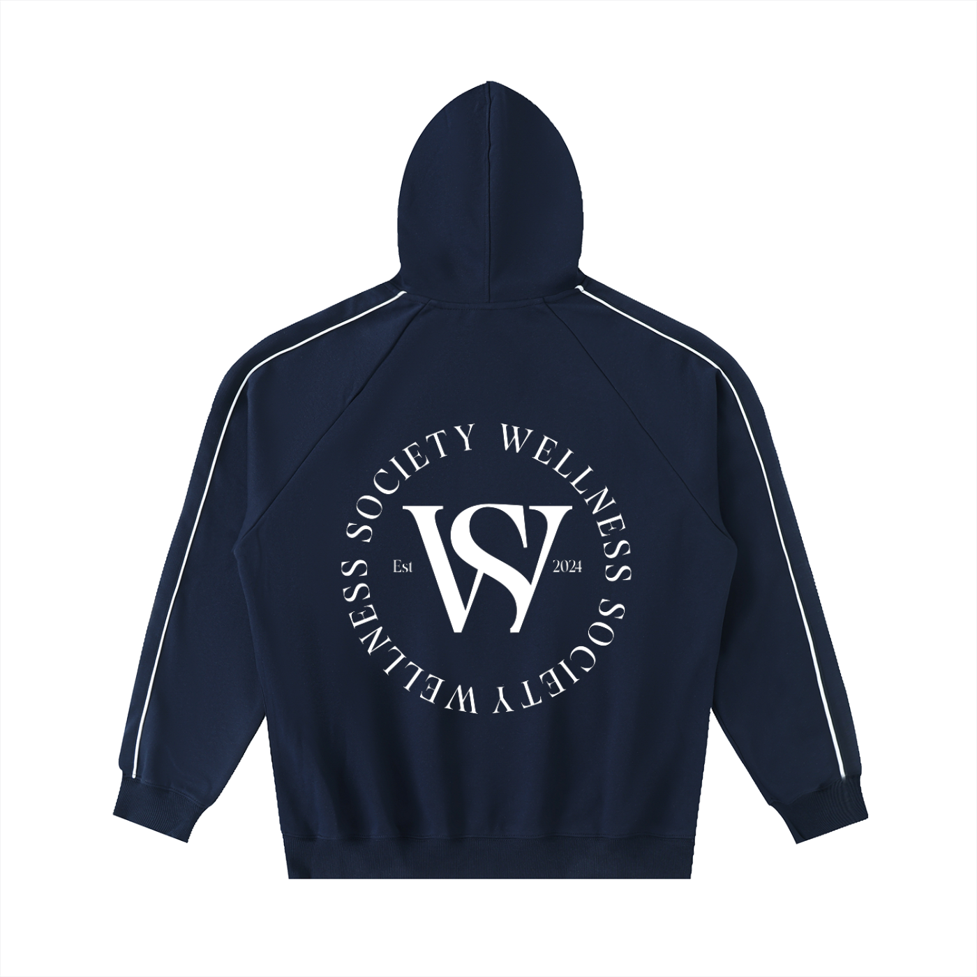 Springfield Wellness Society Hoodie - Navy with White Stripe