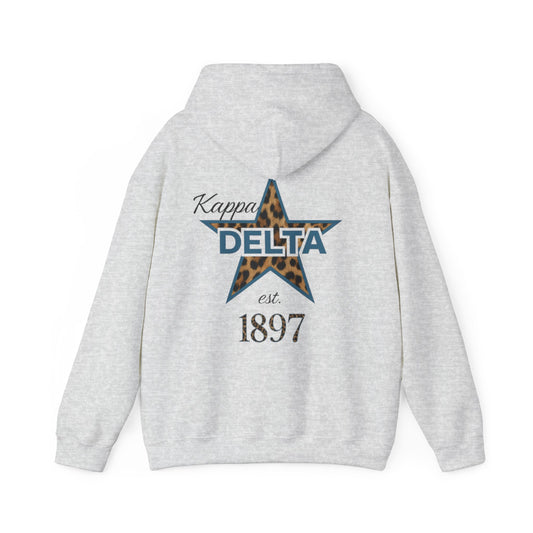 kappa delta grey hoodie cheetah print star