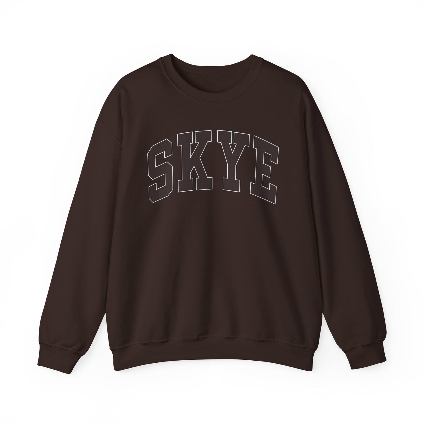 skyebysofia christmas drop white and brown crewneck