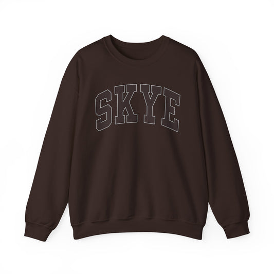 skyebysofia christmas drop white and brown crewneck