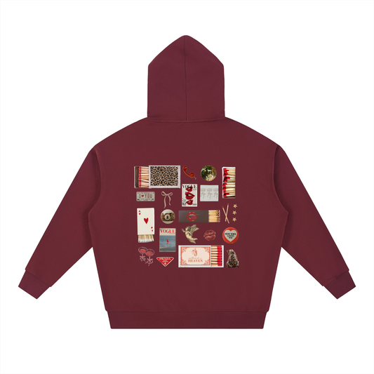 dark red matchbox hoodie